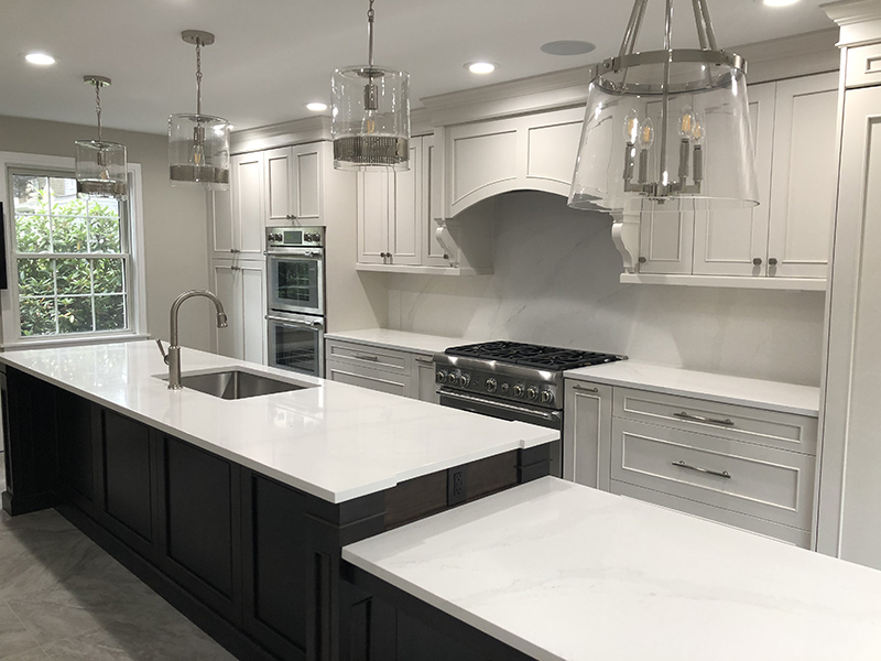III View Design Cream Kitchen Espresso Island